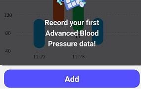 PulsePro app screen showing an advanced blood pressure recording prompt